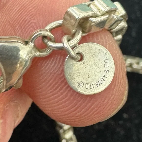 2000s Tiffany and Co Sterling Silver Venetian Box Chain Link Necklace 18 Chain